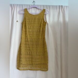 Elegant Gold Lace Dress